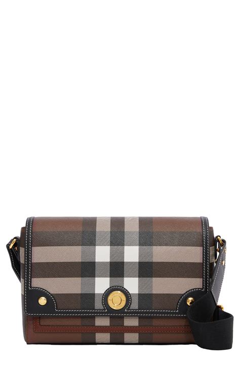 burberry medium note check crossbody bag|Burberry note medium leather check.